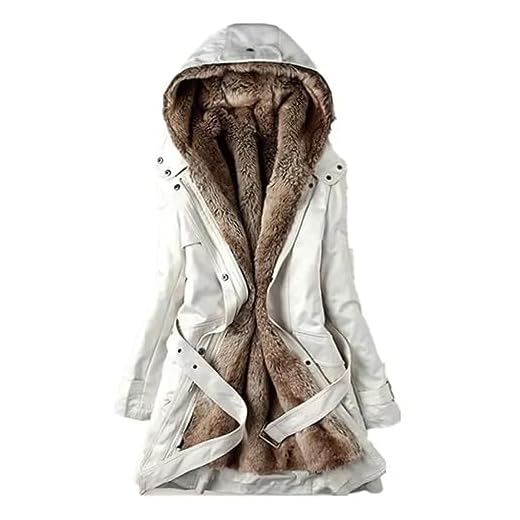 Manteaux Femme Hiver Doublé Polaire Chaud Jacket Chic Et Elegant Grande Taille Manteaux Longue RandonnéE Ski Parka Chasse Blouson ZippéE Sherpa DéContracté Plus éPais avec Capuche