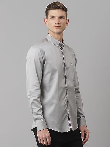 Image of Thomas Scott Men's | Solid | Full Sleeve | Regular Fit | Cotton Blend | Button Down | Single Pocket | Casual Shirt