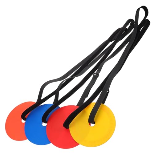 POPETPOP Soccer Goal Shot Training Target Cones Flat Discs Hockey Target Practice TPE Material Easy to Clean 4-Piece Set
