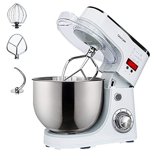 Digital display Dough Machine,,WantJoin Stand Mixer,Kneading Dough mixer with Timer,Digital display Professional Kitchen Electric Mixer 1000W With 5L barrel