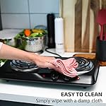 OVENTE Electric Countertop Double Burner, 1700W Cooktop with 6" and 5.75" Stainless Steel Coil Hot Plates, 5 Level Temperature Control, Indicator Lights and Easy to Clean Cooking Stove, Black BGC102B - Image 4