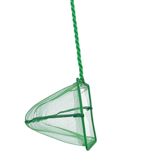 Image of Lpraer 4in 5in 6in Aquarium Fish Net Green Fine Mesh Nylon Net Collection with 11 inch Long Handle Square Quick Catch Fish Net for Fish Tank