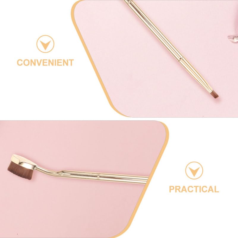 BESTYASH 4 Pcs Double-Ended Concealer Brush Set for under Eye and Face Makeup Angled and Dual-Sided Makeup Brushes with Ergonomic Golden Handles Portable Cosmetic Tools for Women