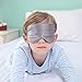 2 Pack Lonfrote Children Eye Mask Smooth Blindford for Travel Relax Supper Soft Natural Silk Sleep Mask for Kids Sleeping(Blue & Grey)