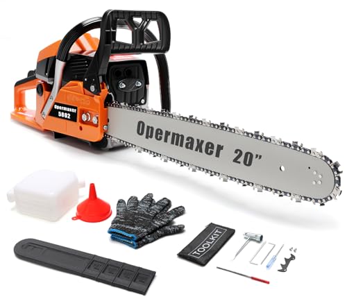 OPERMAXER 58CC 20" Gas Chainsaw 3.8 HP, Low Kickback