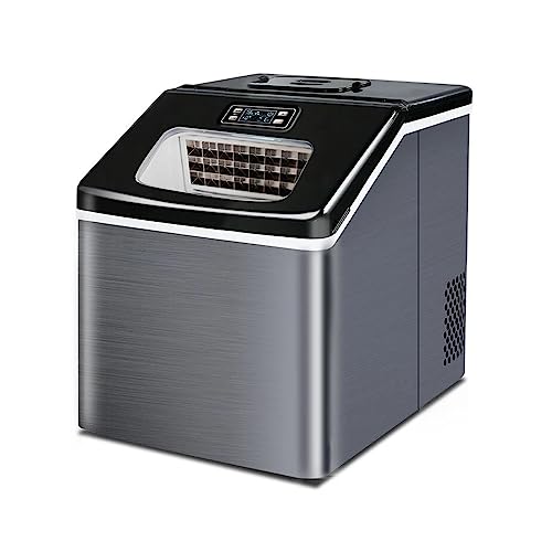 Máquina de hielo de encimera Máquina for hacer hielo comercial de 30kg, máquinas de hielo cuadradas, máquina for hacer cubitos de hielo portátil for encimera del hogar, generador de hielo eléctrico Má