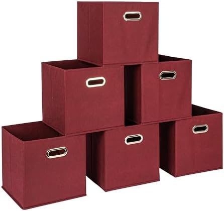 Household Essentials Foldable Fabric Storage Cubes 6-Pack – 11x11...