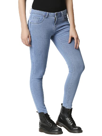 Image of HIGH Star Women Blue Slim-Fit Stretchable Jeans