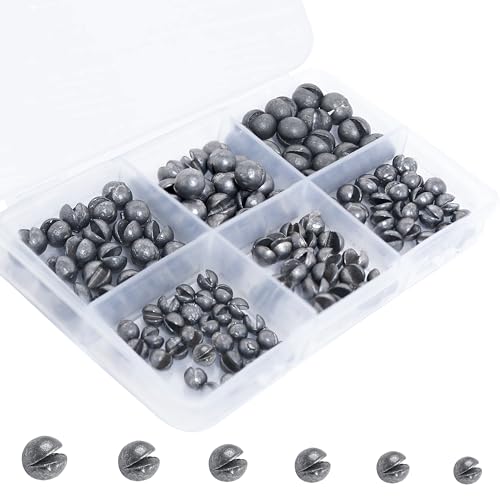 125PCS Split Shot Fishing Weights Round Removable Fishing Sinkers for...