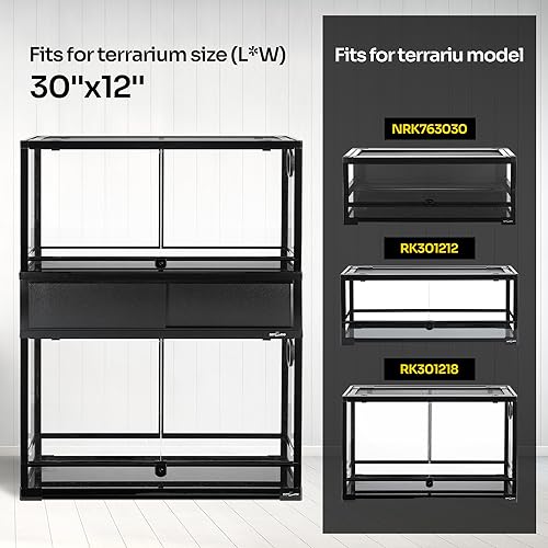 Image of REPTI ZOO Deluxe Terrarium Stacker with Front Sliding Doors, Reptile Tank Stacker Suitable for Stacking 30 inch W and 12 inch D Terrariums, 30 inch W X 12 inch D X 10.5 inch H