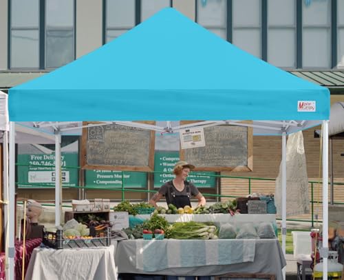 Image of MASTERCANOPY 10x10 Heavy Duty Pop Up Canopy Tent with Roller Bag,Sky Blue