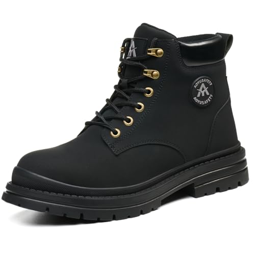 Image of Work Boots for Men,Lightweight Breathable High Top Steel Toe Boots,Unbreakable Steel Toe Shoes,Non Slip Safety Work Shoes.