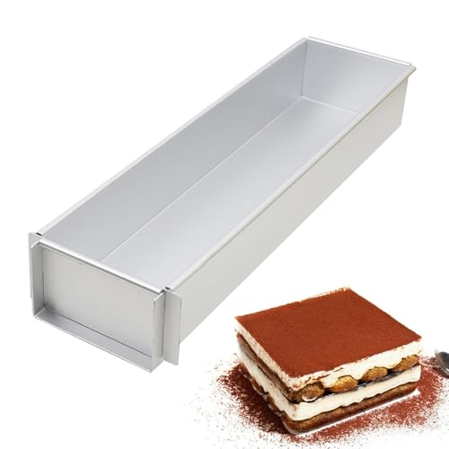 Genérico Molde De Pastel De Tiramisú, Soporte De Tiramisú, Molde Rectangular De La Bandeja De Horno Abierto, Molde De Pastel De Aleación De Aluminio De Queso Con Mousse De Gasa