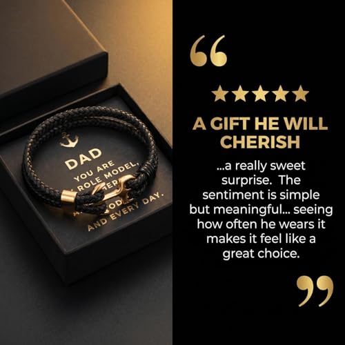 Pulsera para hombre con ancla y caja de regalo miniatura 6