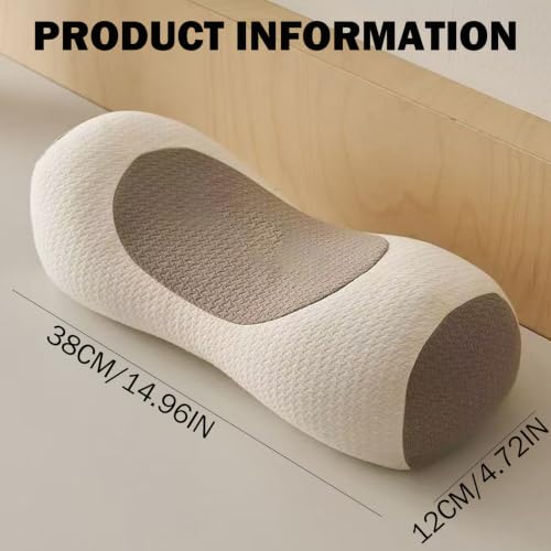 Oreiller cervical sarrasin de qualité supérieure : rouleau ergonomique beige 38 cm - 3