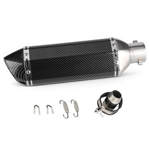 MOCOERL Silencieux d'échappement pour moto Universelle 38-51 mm avec DB Killer amovible pour vélo de rue, moto, scooter, Yamaha, Suzuki (style fibre de...