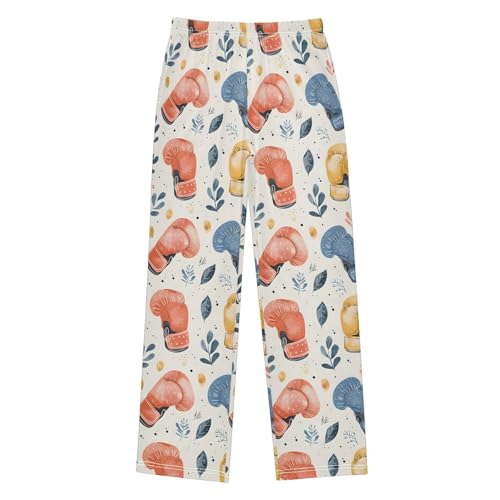 ALAZA Cute Boxing Gloves Pajamas Bottoms with Pockets Comfy Pjs Sleepwear Elastic Waistband Pajamas Pants Lounge Pants
