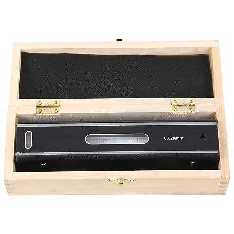 Iglobalbuy 8 inch Professional Master Precision Level, 0.0002/10 Inch (0.02mm/m) Machinist Level for Checking Straightness Parallelism of Machine Tools Equipment, with Wooden Box Cover