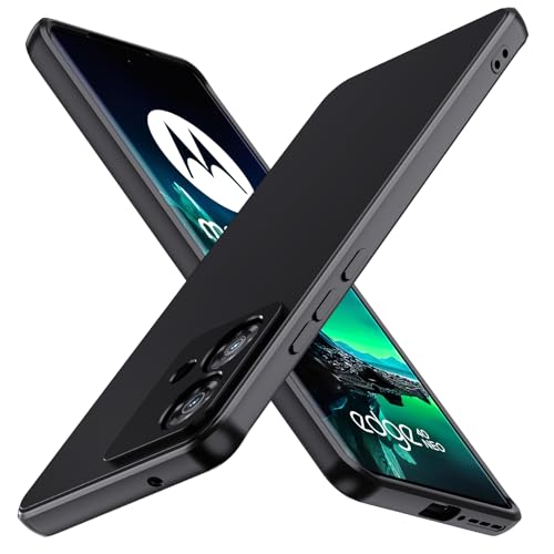 ivoler Silikon Hülle für Motorola Moto Edge 40 Neo 5G mit Vollständiger Kameraschutz Ultra Dünne Weiche Stoßfest Schutzhülle Flexible TPU Matte Schwarz Handyhülle Kratzfest Case Cover