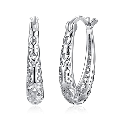 Créoles en argent vintage plaqué or, le cadeau d'anniversaire rétro idéal pour femme