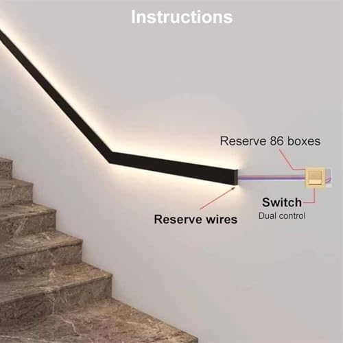 Rambarde escalier anti-chute avec éclairage LED automatique 100cm