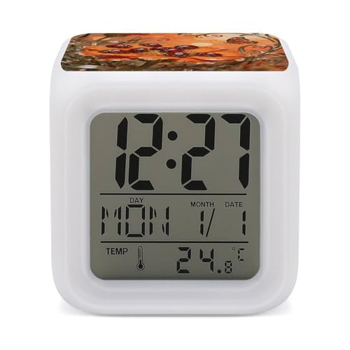 maccbn Ladybug Marigold Bloom LED Digital Alarm Clock 7 Color