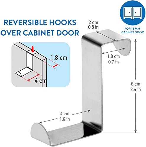 DERDOUT 6 Piece Over The Door Z-Shaped Reversible Door Hanger - Image 4