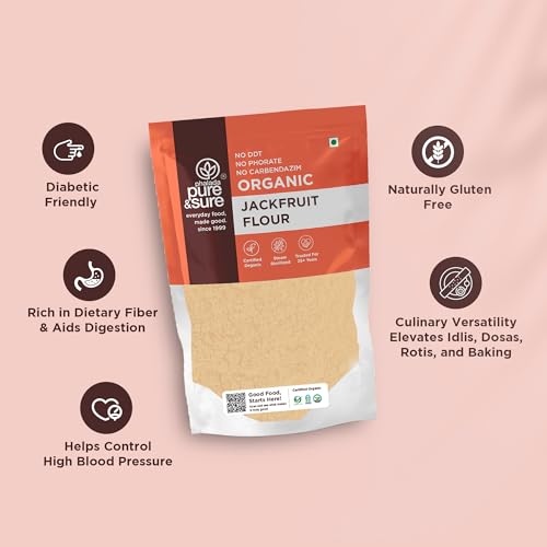 Image of Pure & Sure Green /Raw Jackfruit Flour (Atta) 500G | 100% Naturally Processed Kathal Atta | Gluten Free | No Preservatives & No Trans Fats | Helps Control Blood Sugar levels