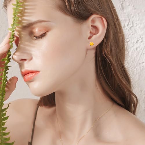 Image of NEWITIN 100 Pairs Colorful Cute Earrings for Girls Sensitive Ears Hypoallergenic Girl Stud Earrings Set Stainless Steel Cartoon Stud for Girls and Women
