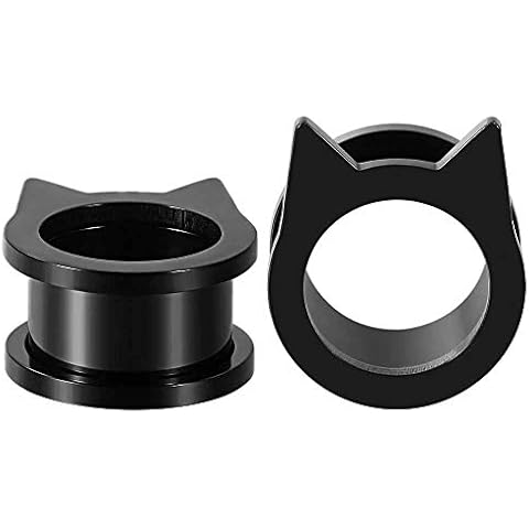 TBOSEN Stainless Steel Demon Cat Ear Tunnels Cover