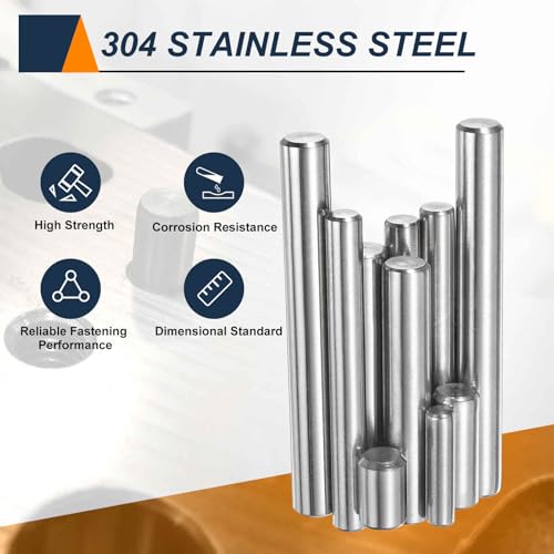 image for HARFINGTON 50pcs Dowel Pins M2(2mm) x 30mm 304 Stainless Steel Cylindr