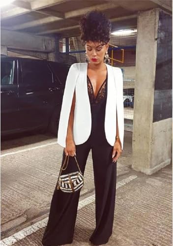 FLITAY Womens Open Front Trendy Cape Blazer Split Sleeve Casual Jacket Solid Color Elegant Coat3