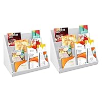 CROWNSHOP 2PCS Cardboard Display Stands 38x22x20CM Kids Bookshelf 4 Tier Storage Stands White Pre-assembled Retail Display Rack for Toys Books