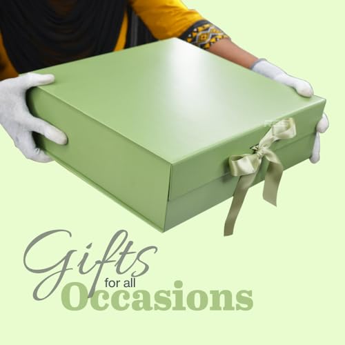 Image of RBS-LARGE Gift Box (34 x 33 x 10cm) Gift Box for Packaging (1 Pack) Hamper Box for Gift Holds Upto 10 kg Gift Packing Box Gift Boxes for Gifting Hamper Box (Large Green)