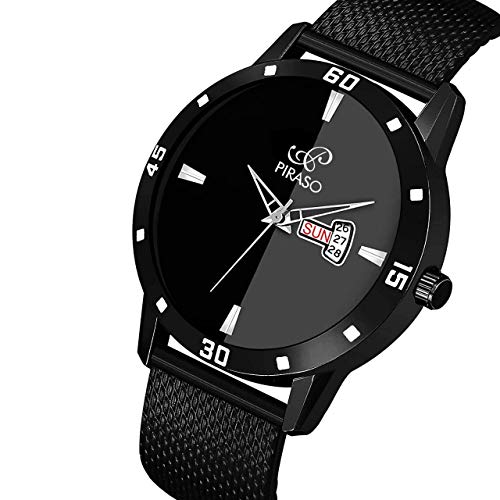 Image of PIRASO Luxury Analogue Men's Watch (Black Dial Black Colored Strap)