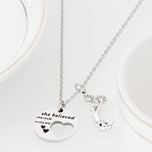 HUTIMY Cheer Necklace for Cheerleader Charm Teens Present Inspirational Cheer Necklaces for Cheerleader4