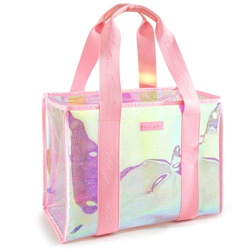 Milan Chiva Large Beach Tote Bag for Women Waterproof Sandproof Iridescent Clear Tote