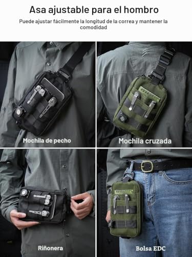 Bolso bandolera EDC VIPERADE CHS2 táctico Molle negro para acampar 2