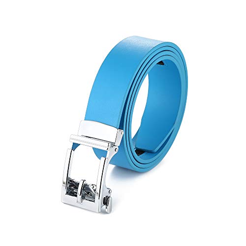 Image of Gelante Genuine Leather Ratchet Dress Belt With Automatic Sliding Buckle - Minimalistic Style-Trim to Fit