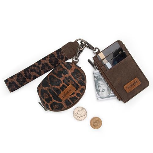 Image of Wrangler Keychain Wristlet Wallets for Women Western Dual Pouch Wristlet Credit Card Holder Wallet