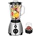 Batidora de Vaso 400W · Licuadora Profesional · Batidora Smoothie · 3 Velocidades · Batidora acero inoxidable · 8 cuchillas · Picador de hielo · Jarra 1500 ml