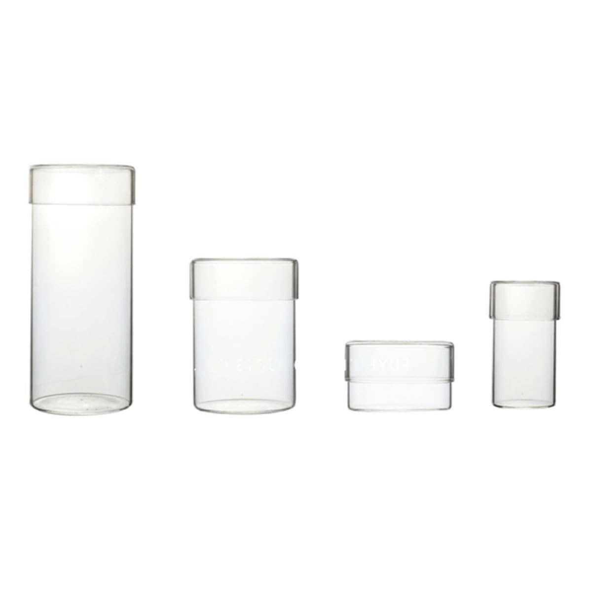 Glas Vorratsdosen für Kaffeebohnen 4 Stück mit Deckel und Haushalte | Durchsichtig, Sichere Verpackung, Praktische Aufbewahrung für Süßigkeiten und Trockene Vorräte
