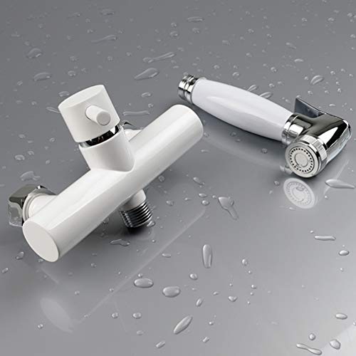 White Stoving Varnish Hot and Cold Bidet Bathroom Shower Toilet Jet Cleaner Spray Wall Mount Faucet (Color) - Image 4