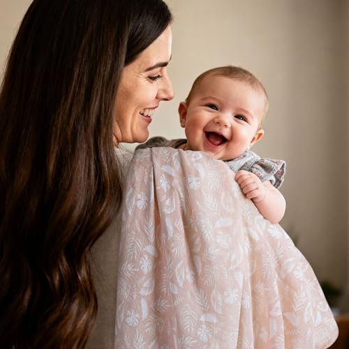 Image of GLLQUEN BABY Muslin Swaddle Blankets 4-Pack Breathable Receiving Blankets (35 inch x 40 inch) Soft Baby Blankets for Girls and Boys Newborn Essentials Muslin Burp Cloths Swaddle Wrap Baby Gift(Flamingo)