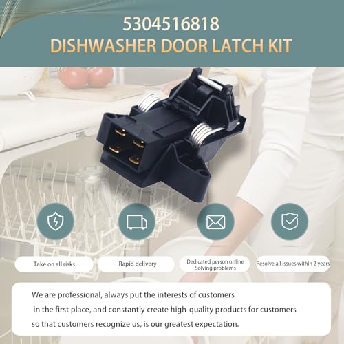 Image of Upgrade 5304516818 Dishwasher Door Latch Kit Replace 5304525218 154543901 154758101 154543901 154722401 Door Latch Compatible Electrolux Kenmore Frigidaire Dishwasher Door - 2 Year Warranty