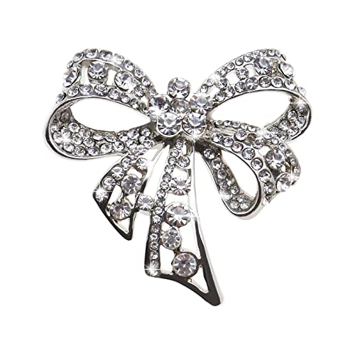 Schleife Brosche im Vintage Stil Silbernes Metallisches Schmuckstück Vintage Schleife Schmuck für Mädchen Frauen für Kleidung Hut Tasche Schal als Geschenk der Dame Cover