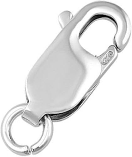 Miniatura 1 de Adabele - 10 piezas de plata de ley 925 auténtica 925 de 0.472 in con cierre de langosta rectangular italiano, anillo de salto abierto,