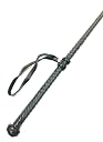 Pets Triangle Leather Braided Whip Ideal for Training of Horse and Dog Morning Walk 42 inches (Black and Gray) gallery image
