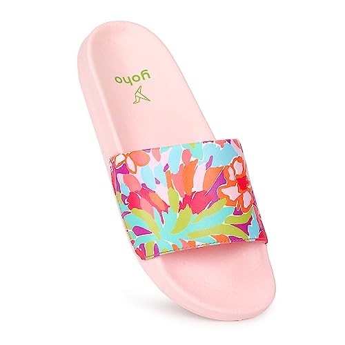 Image of YOHO Tropica Printed Comfortable Women Slides | Stylish Rainy Footwear & Waterproof Monsoon Sandals | Soft Inner Lining On Strap