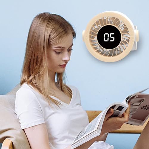 Ventilateur de table oscillant à batterie avec affichage LED pour bureau